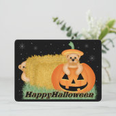 テディベアキッドハローウィンパーティ招待状 招待状 (スタンド正面)