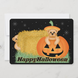 テディベアキッドハローウィンパーティ招待状 招待状