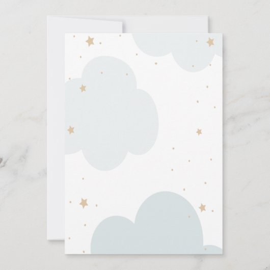 テディベアクラウドムーンスターズ郵便局赤ちゃんシャワー 招待状 (裏面)