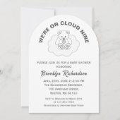 テディベアクラウド9ベビースワ男女兼用ーシャワー 招待状 (正面)