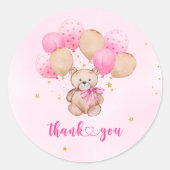 テディベアクラシックラウンドステッカー ラウンドシール (正面)