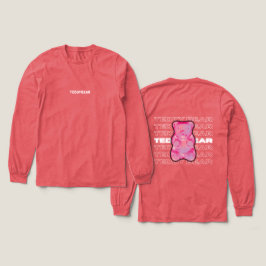 テディベアグラフィック カジュアル ロングスリーブシャツ トライブレンドTシャツ