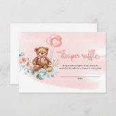 テディベアグリーンユーカリリースディパーラッフル エンクロージャーカード (正面/裏面)