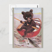テディベアゴーズ魚釣り ポストカード (正面/裏面)