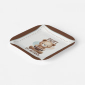 テディベアサッカー水彩1st誕生日パーティー ペーパープレート (傾斜あり)