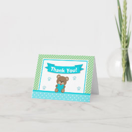 テディベアサンキューカード折り畳みノートカード サンキューカード