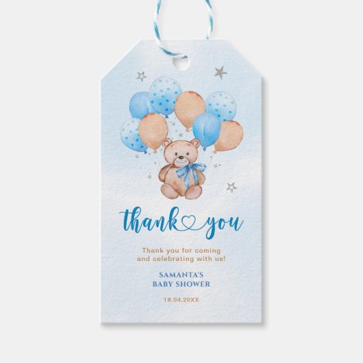 テディベアサンキューギフトラベル ギフトタグ (正面)