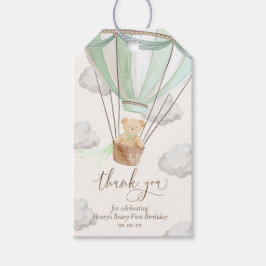 テディベアサンキューベイリーミントファースト誕生日 ギフトタグ