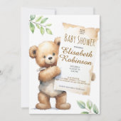 テディベアシャワーパーソナライズされた招待状 招待状 (正面)