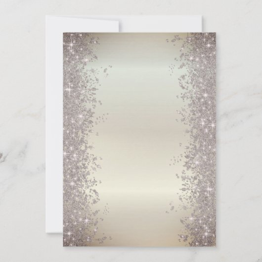 テディベアスターズグリッター金ゴールドベビーシャワー 招待状 (裏面)