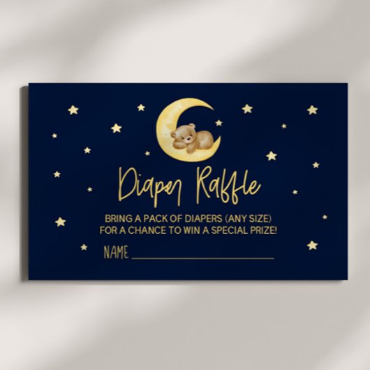 テディベアスターズ赤ちゃんシャワーおむつラッフルカード エンクロージャーカード