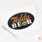 テディベアステッカー 楕円形シール (封筒)