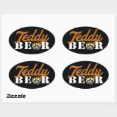 テディベアステッカー 楕円形シール (シート)