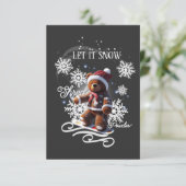 テディベアスノーボード/シュレッド/フラットグリーティングカード カード (スタンド正面)