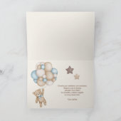 テディベアスペインのベビーシャワーボーイ サンキューカード (内部)