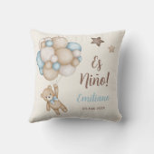 テディベアスペインのベビーシャワー少年 クッション (裏面)