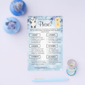 テディベアズあなたの電話に何がシャワーゲームカード チラシ (シングル)