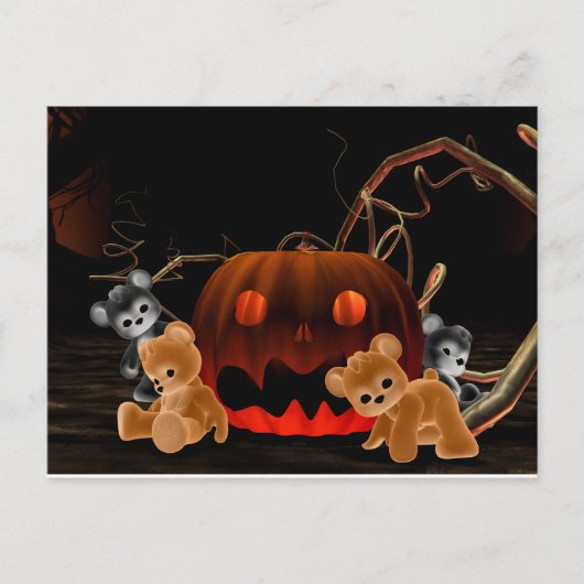 テディベアズハロウィンはがき ポストカード (正面)