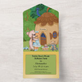テディベアズピクニック誕生日 オールインワン招待状 (内側)