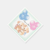 テディベアズベビージェンダー紙パーティーナプキンス スタンダードカクテルナプキン (角)