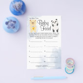 テディベアズ推測ベビーフードシャワーゲームカード チラシ (シングル)