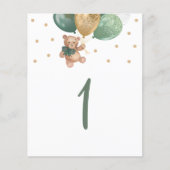 テディベアセージ緑のテーブル番号記号 (正面)