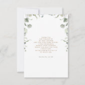 テディベアセージ緑の赤ちゃんシャワーありがとう サンキューカード (裏面)