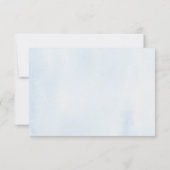 テディベアソフトウォーター色ブルーサンキューカード サンキューカード (裏面)