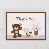 テディベアダッキーバニーサンキューカード サンキューカード (正面/裏面)