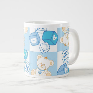 テディベアチェックパターン ジャンボコーヒーマグカップ