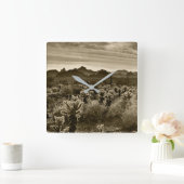 テディベアチョラカクタス砂漠植物 スクエア壁時計 (ホーム)