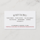 テディベアチルドレンイベントプランナー 名刺 (裏面)