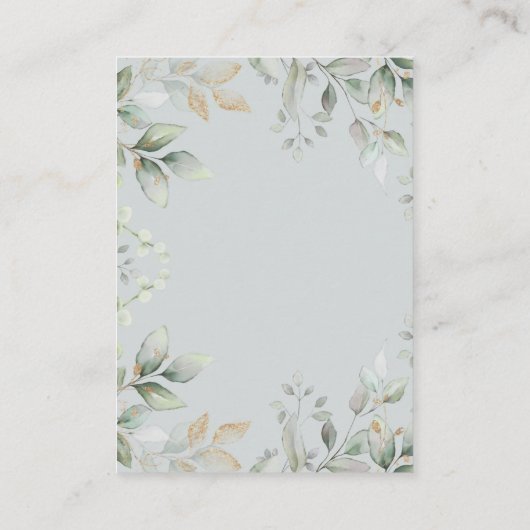 テディベアツインズグリーンリー金ゴールドおむつラッフルベビー エンクロージャーカード (裏面)