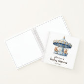 テディベアツインボーイズ赤ちゃんシャワーゲストブック ノートブック (内部)