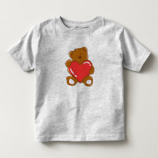 テディベアデザインのベーシックな子供用Tシャツ トドラーTシャツ