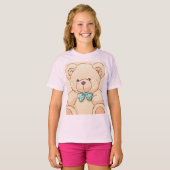 テディベアデザインの子供用Tシャツ Tシャツ (正面フル)