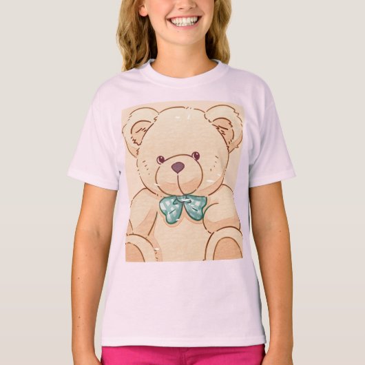 テディベアデザインの子供用Tシャツ Tシャツ (正面)