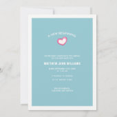 テディベアデザイン男の赤ちゃん誕生発表 案内状 (裏面)