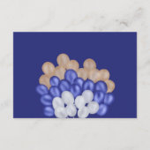 テディベアネイビーブルーバルーンおむつラッフルシャワー エンクロージャーカード (裏面)