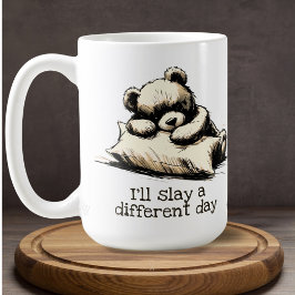 テディベアハグピローブラウンセルフレスト気に コーヒーマグカップ