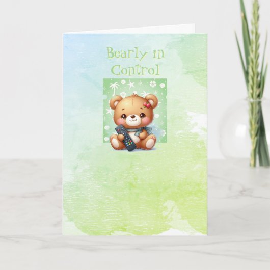 テディベアハッピーバースデーグリーティングカード サンキューカード (正面)