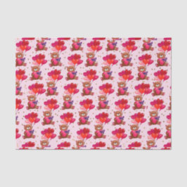 テディベアハートバルーン(デザイン1赤シリーズ) 薄葉紙