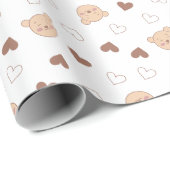 テディベアハートラッピング紙 ラッピングペーパー (ロールコーナー)