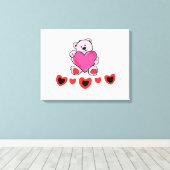 テディベアハート キャンバスプリント (インサイチュ (ウッドフロア))