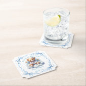 テディベアバカラフルルーンベアリー第1誕生日 ペーパーコースター (インサイチュ)