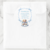 テディベアバカラフルルーンベアリー第1誕生日 ラウンドシール (バッグ)