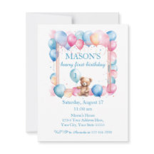 テディベアバカラフルルーンベアリー第1誕生日