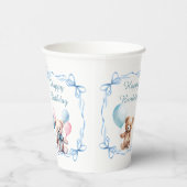 テディベアバカラフルルーンベアリー第1誕生日 紙コップ (右)