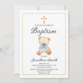 テディベアバプテスマ《キリスト教》洗礼式や命名式招待状 招待状 (正面)
