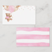 テディベアバラ金ゴールドバルーン赤ちゃんシャワー プレイスカード (正面/裏面)